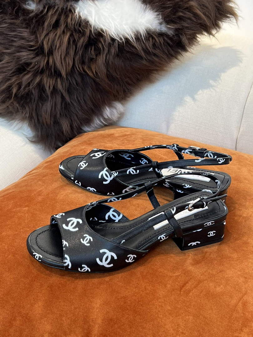 Chanel Women's Sandals Chanel Designer Heel 35mm C90240 Black
