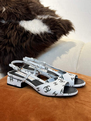 Chanel Women's Sandals Chanel Designer Heel 35mm C90240 White - 35 - View 7