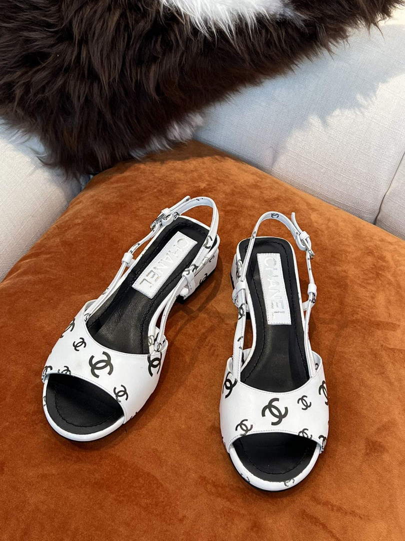 Chanel Women's Sandals Chanel Designer Heel 35mm C90240 White