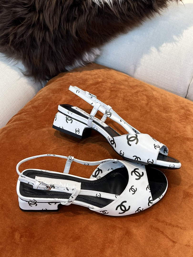 Chanel Women's Sandals Chanel Designer Heel 35mm C90240 White