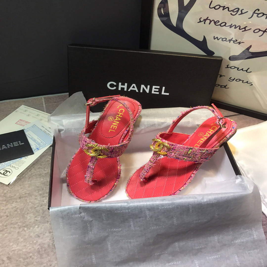 Chanel Women's Sandals Chanel Slippers Lambskin C90146