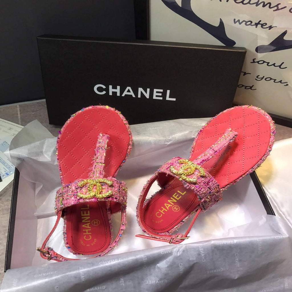 Chanel Women's Sandals Chanel Slippers Lambskin C90146