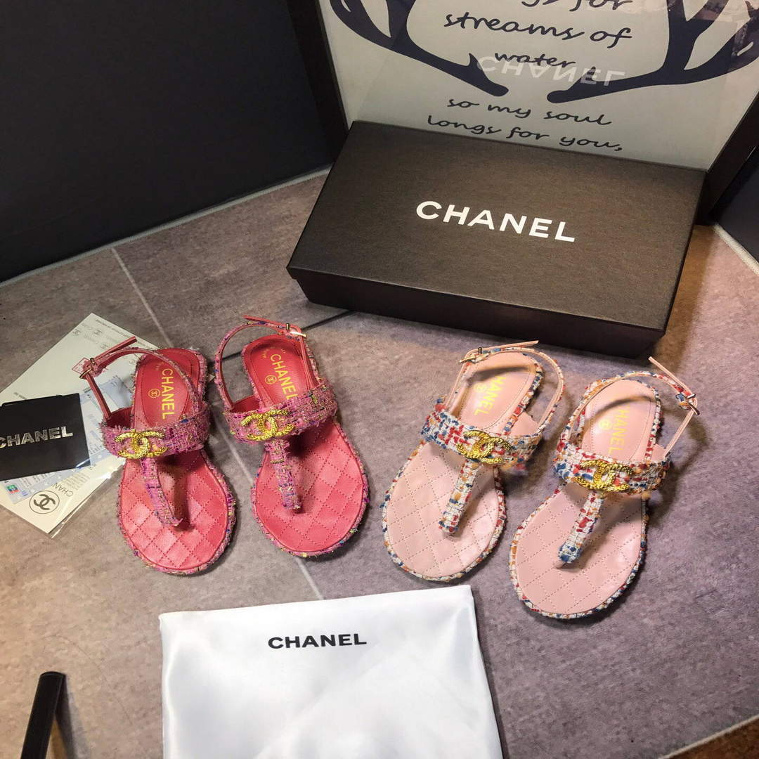 Chanel Women's Sandals Chanel Slippers Lambskin C90146