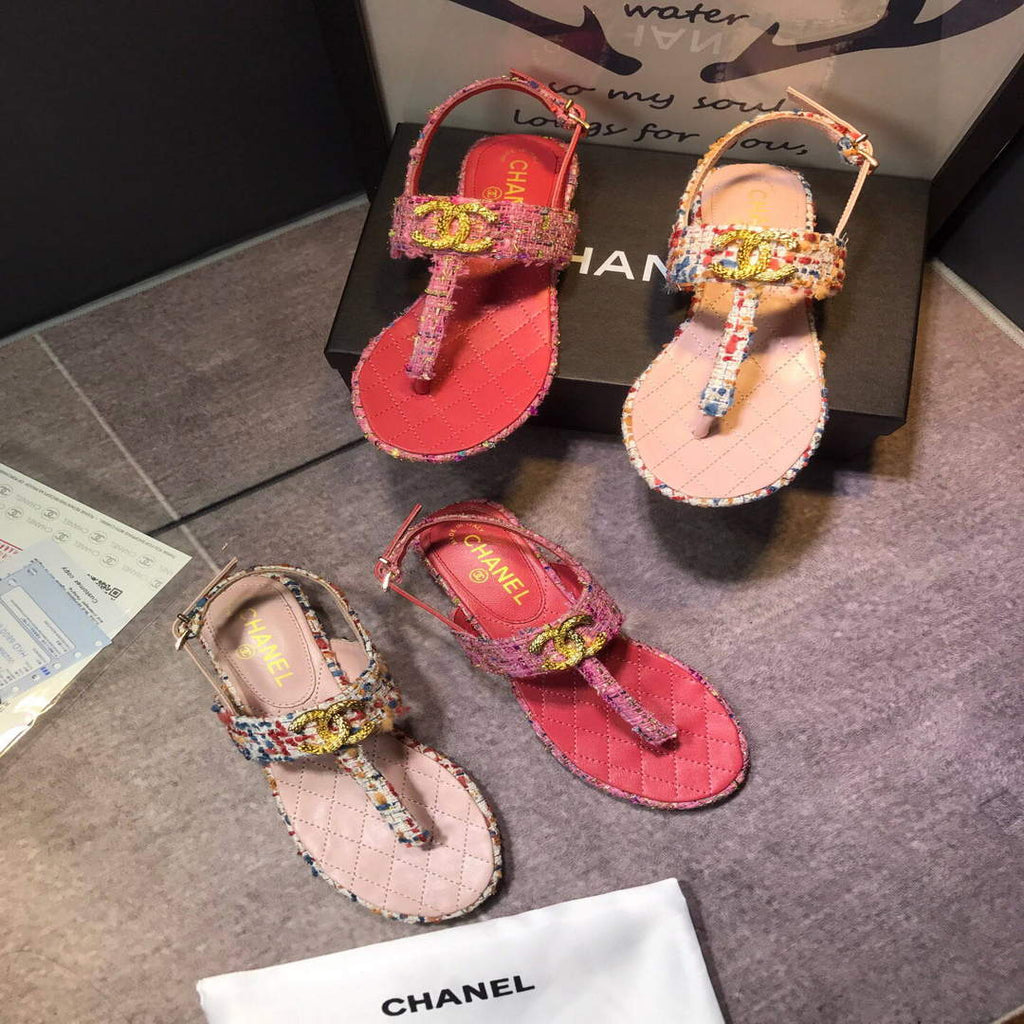 Chanel Women's Sandals Chanel Slippers Lambskin C90146