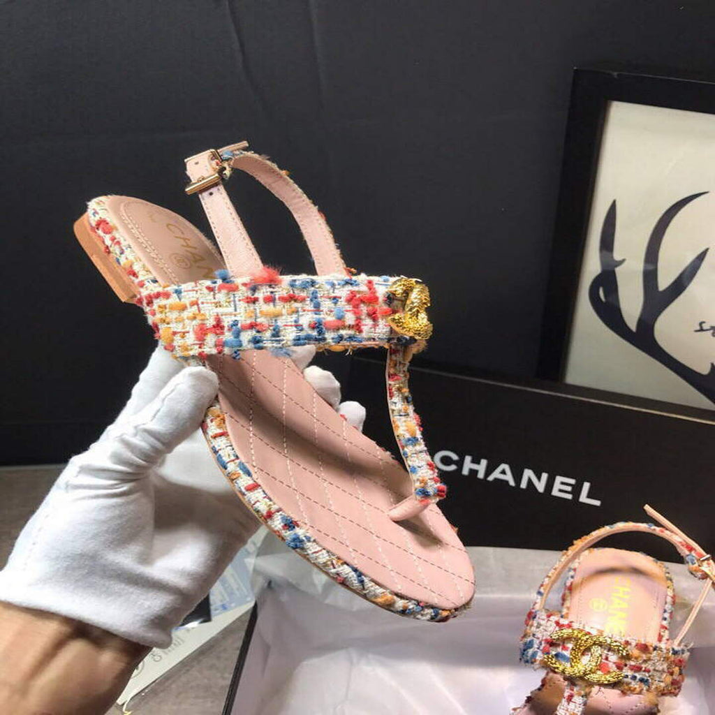 Chanel Women's Sandals Chanel Slippers Lambskin C90147