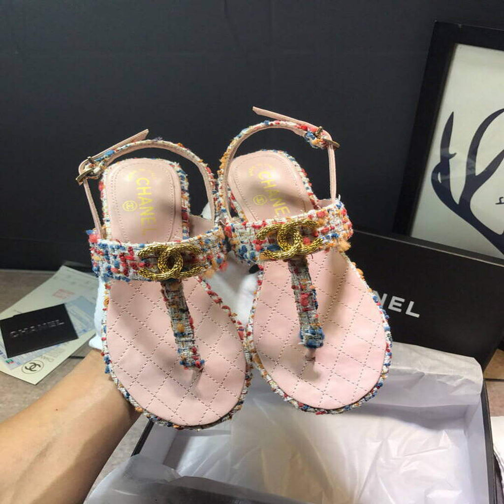 Chanel Women's Sandals Chanel Slippers Lambskin C90147