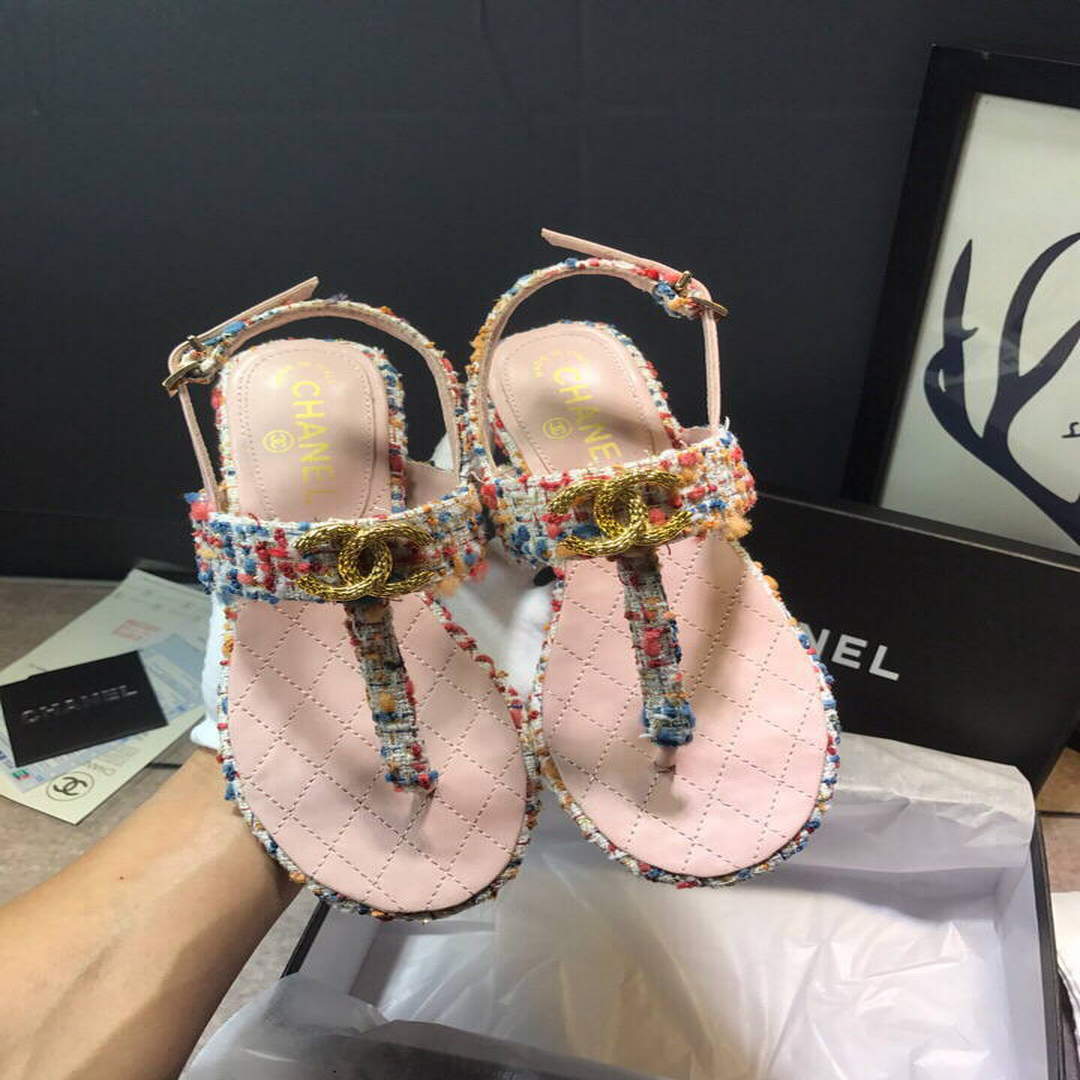 Chanel Women's Sandals Chanel Slippers Lambskin C90147