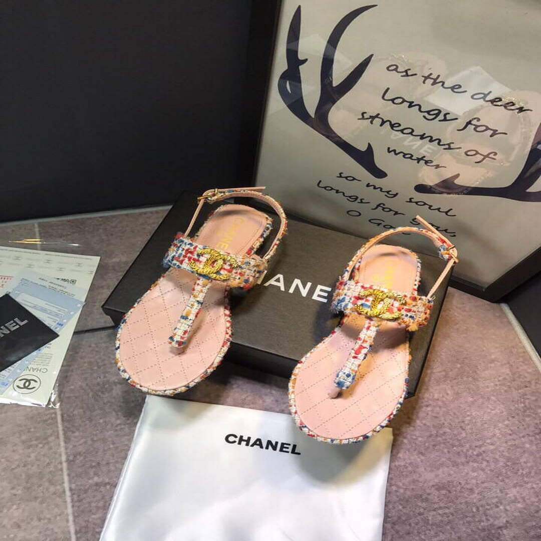 Chanel Women's Sandals Chanel Slippers Lambskin C90147