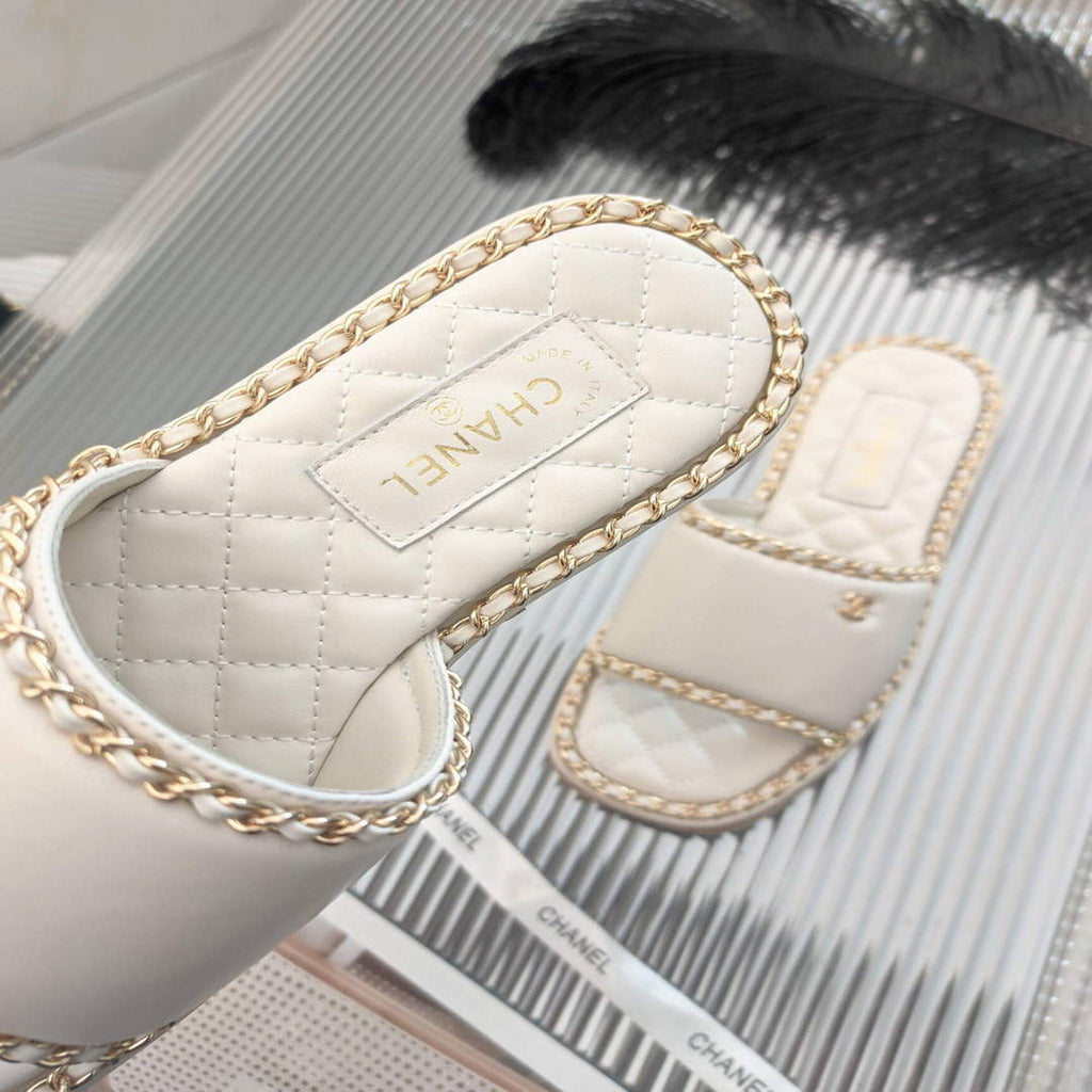 Chanel Women's Sandals Chanel Slippers Lambskin C90135
