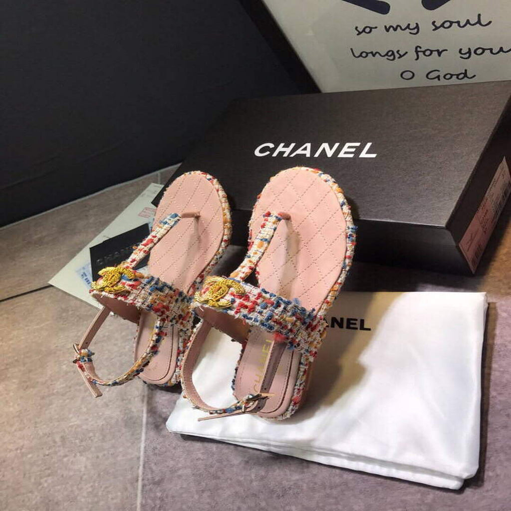Chanel Women's Sandals Chanel Slippers Lambskin C90147