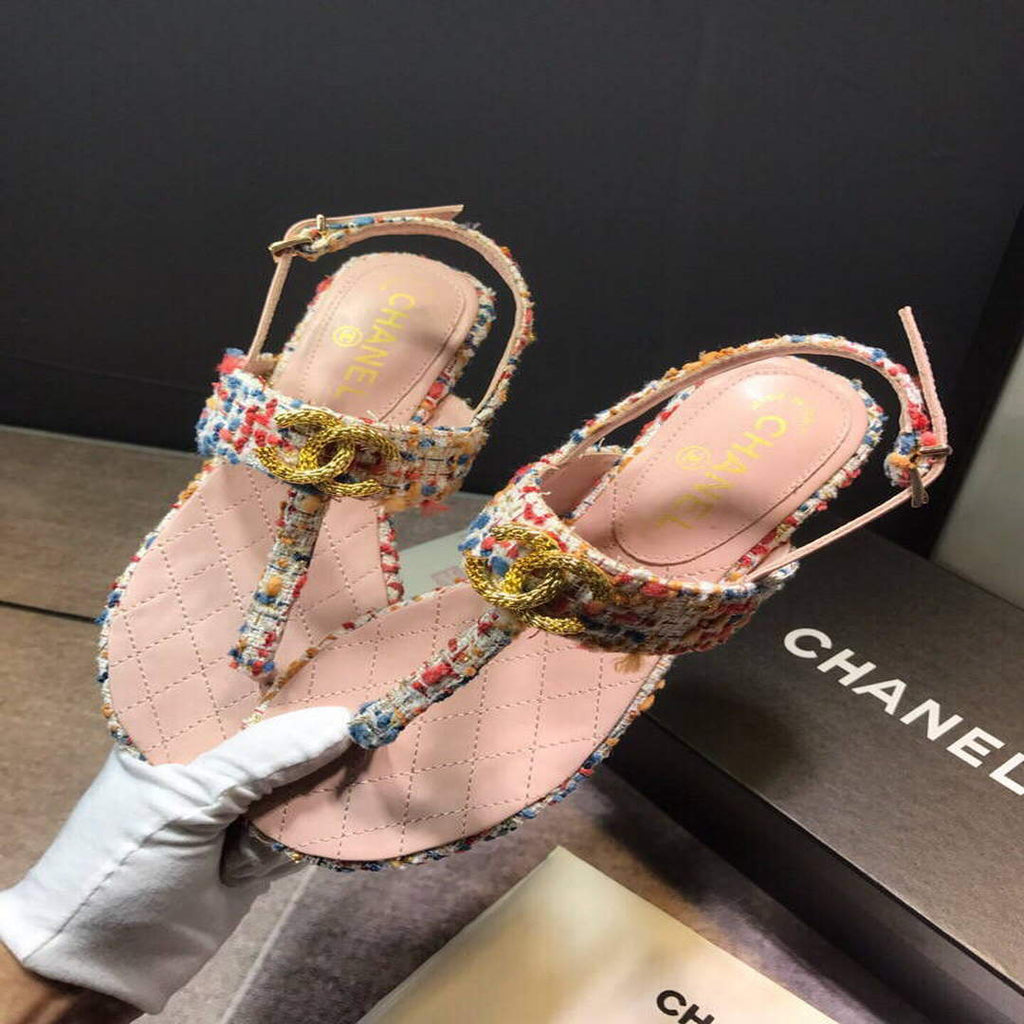 Chanel Women's Sandals Chanel Slippers Lambskin C90147