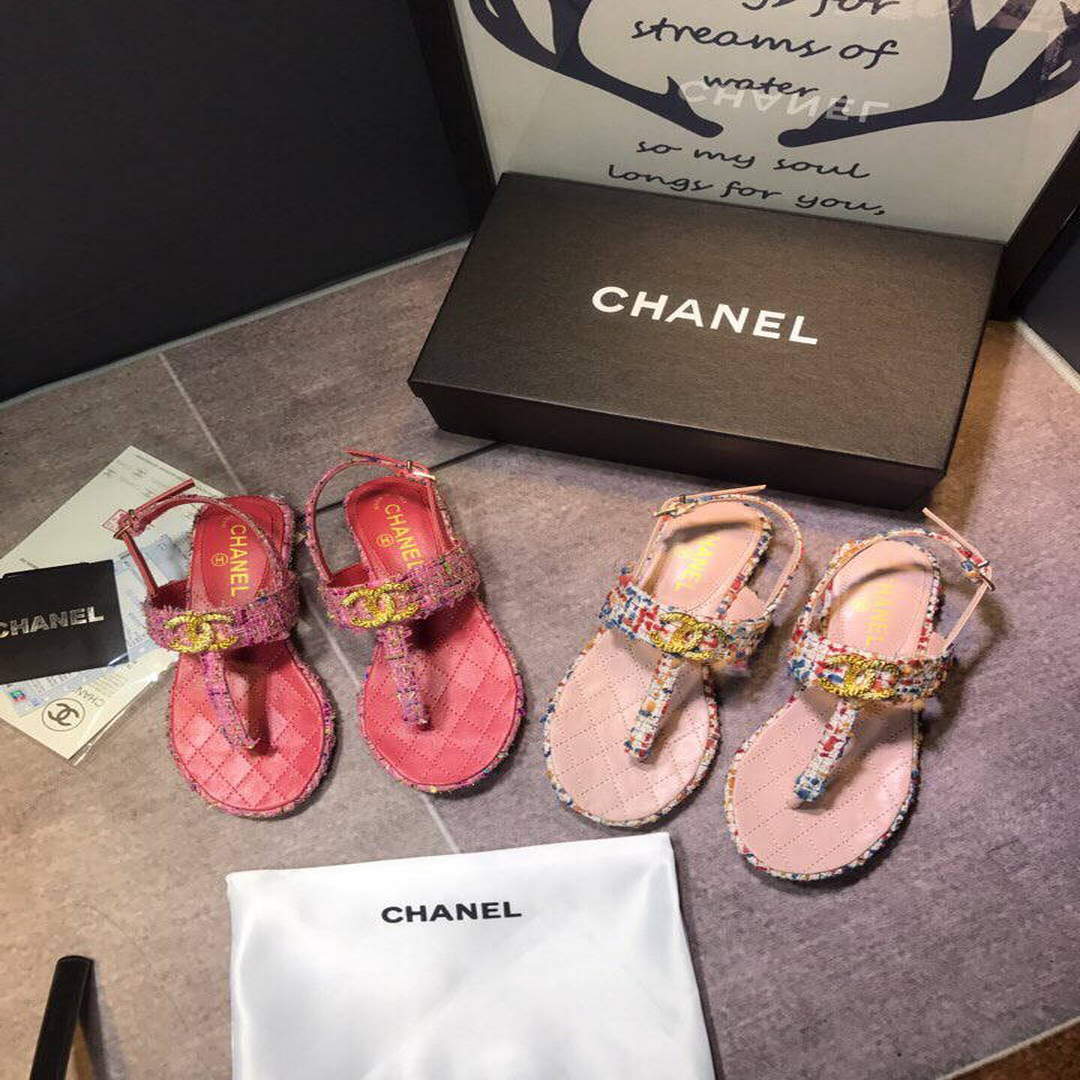 Chanel Women's Sandals Chanel Slippers Lambskin C90147