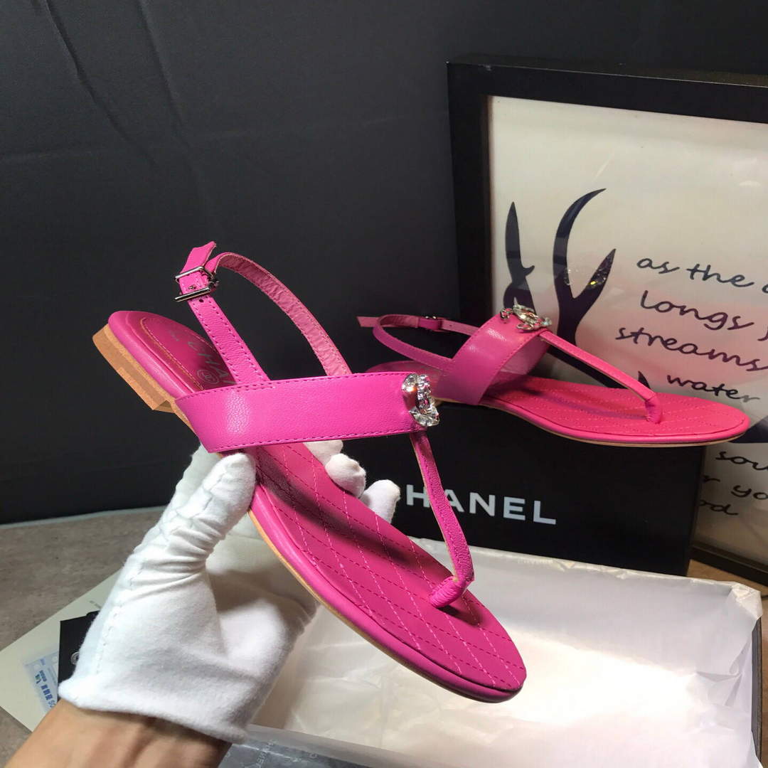 Chanel Women's Sandals Chanel Slippers Lambskin C90148