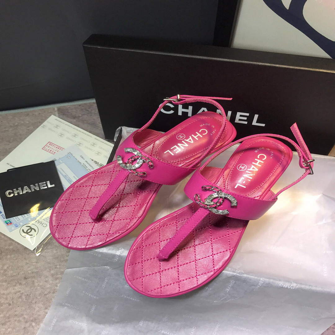 Chanel Women's Sandals Chanel Slippers Lambskin C90148