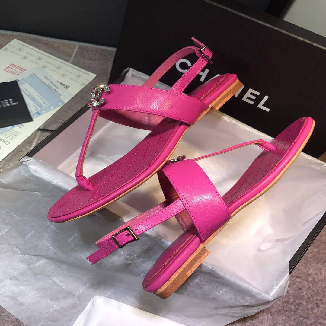 Chanel Women's Sandals Chanel Slippers Lambskin C90148