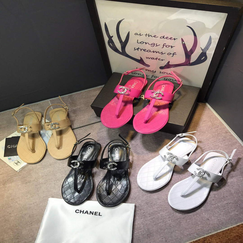 Chanel Women's Sandals Chanel Slippers Lambskin C90150