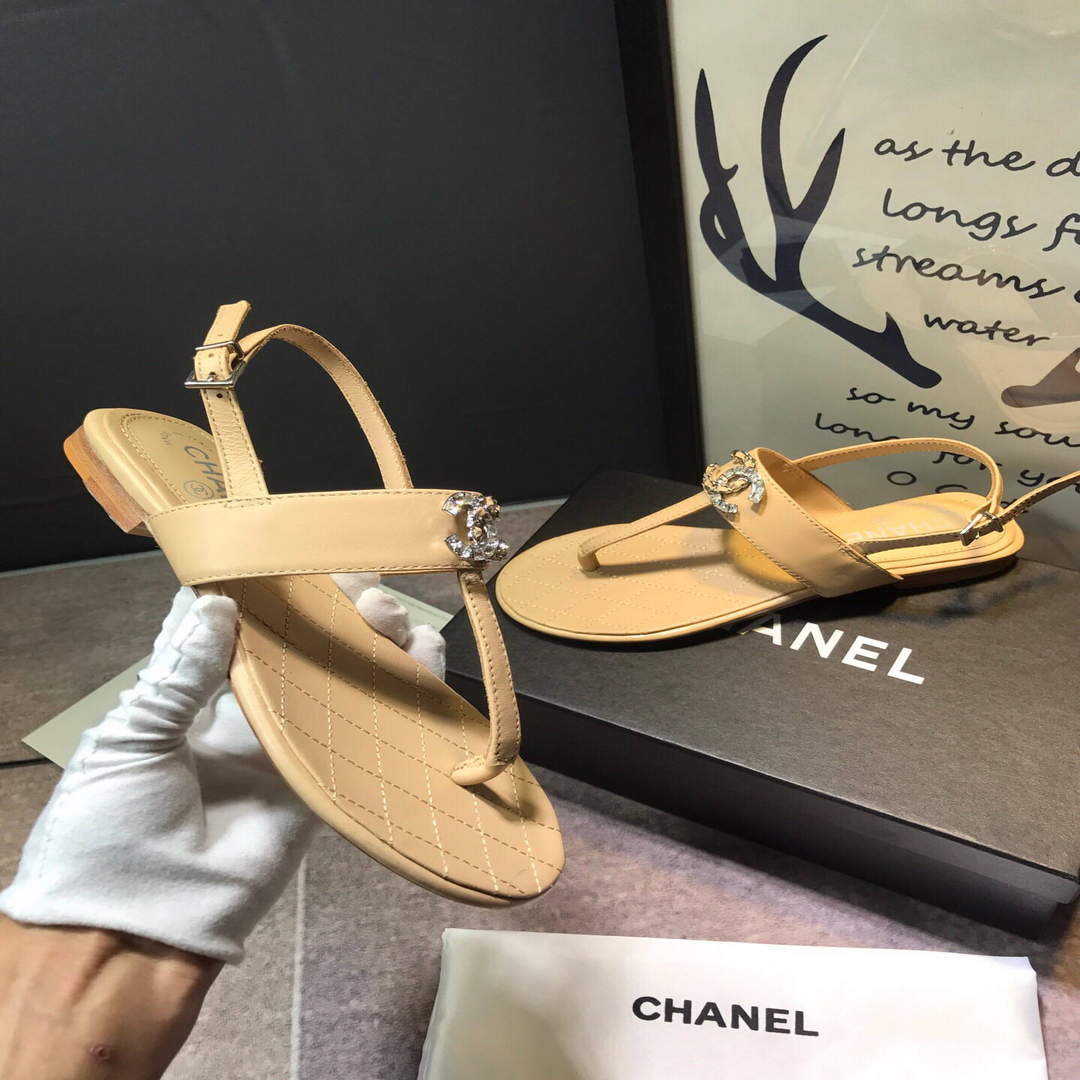 Chanel Women's Sandals Chanel Slippers Lambskin C90150