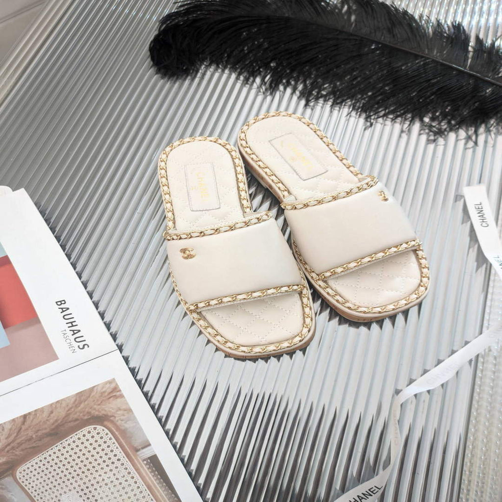 Chanel Women's Sandals Chanel Slippers Lambskin C90135