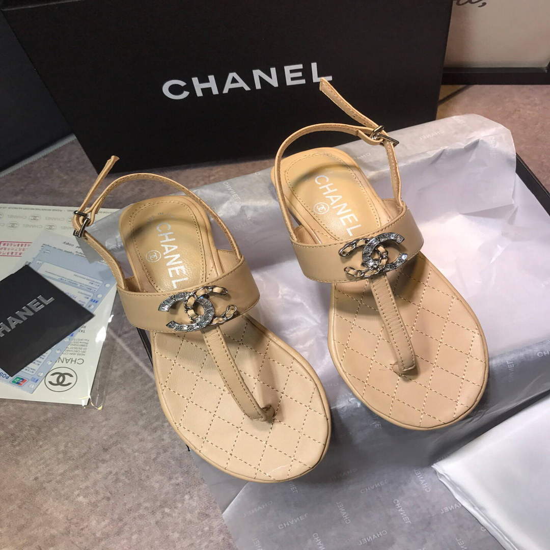 Chanel Women's Sandals Chanel Slippers Lambskin C90150