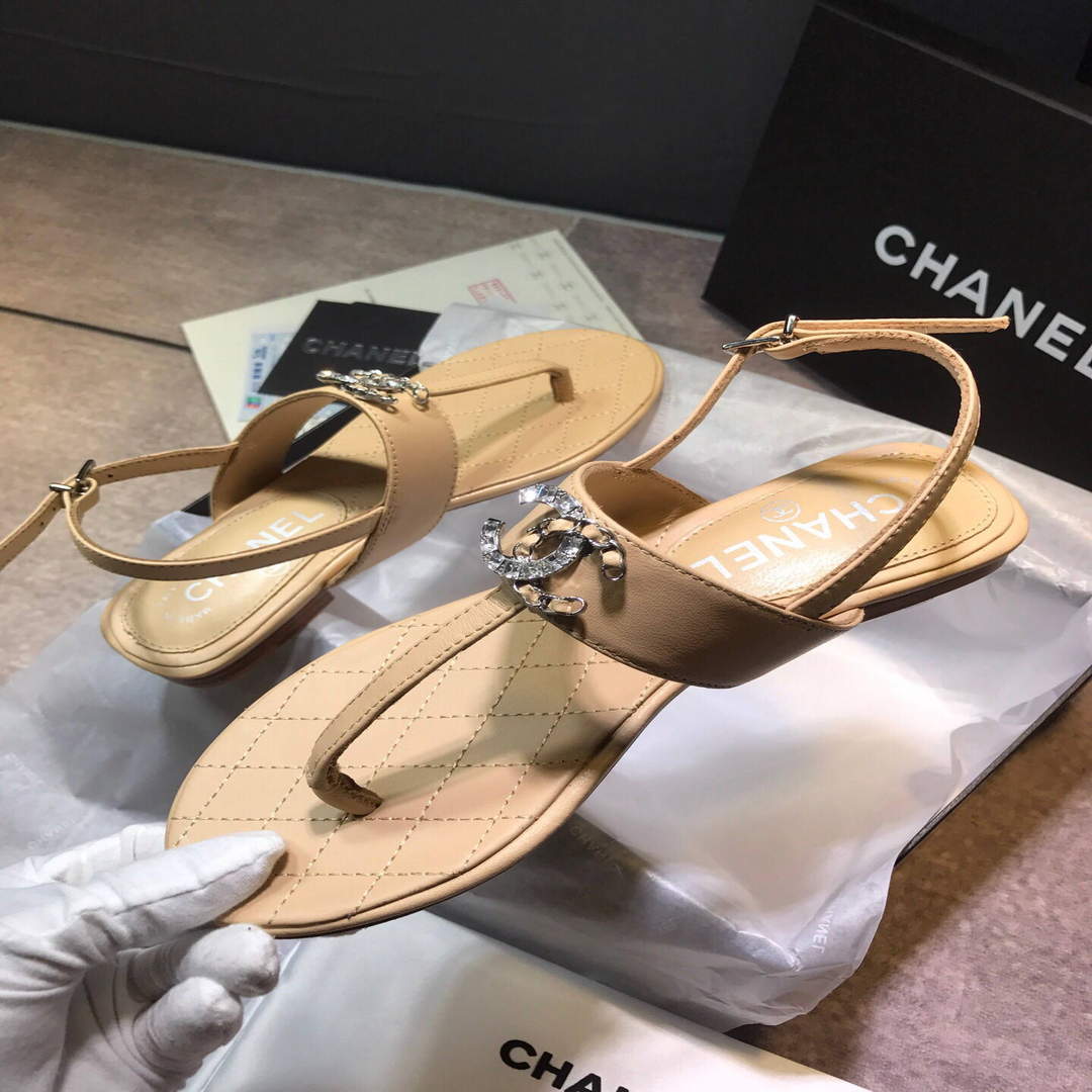 Chanel Women's Sandals Chanel Slippers Lambskin C90150