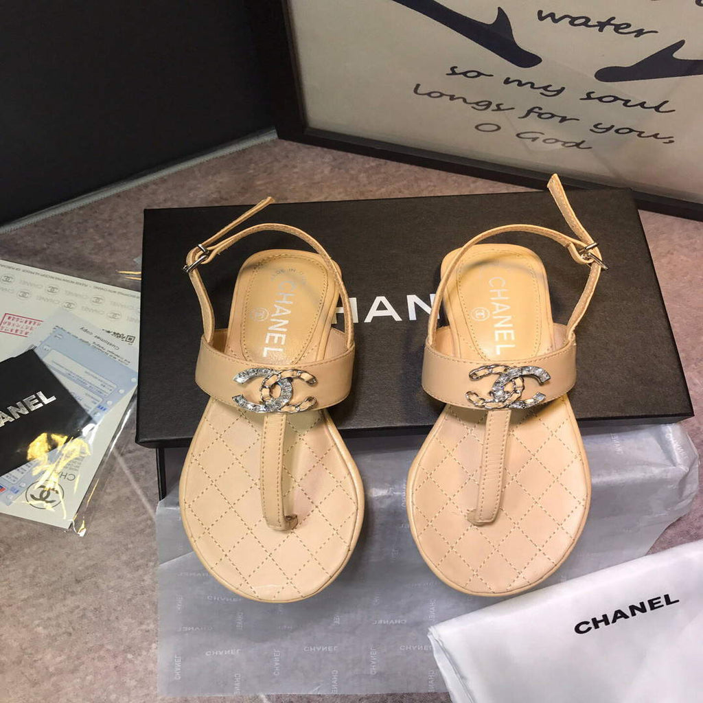 Chanel Women's Sandals Chanel Slippers Lambskin C90150