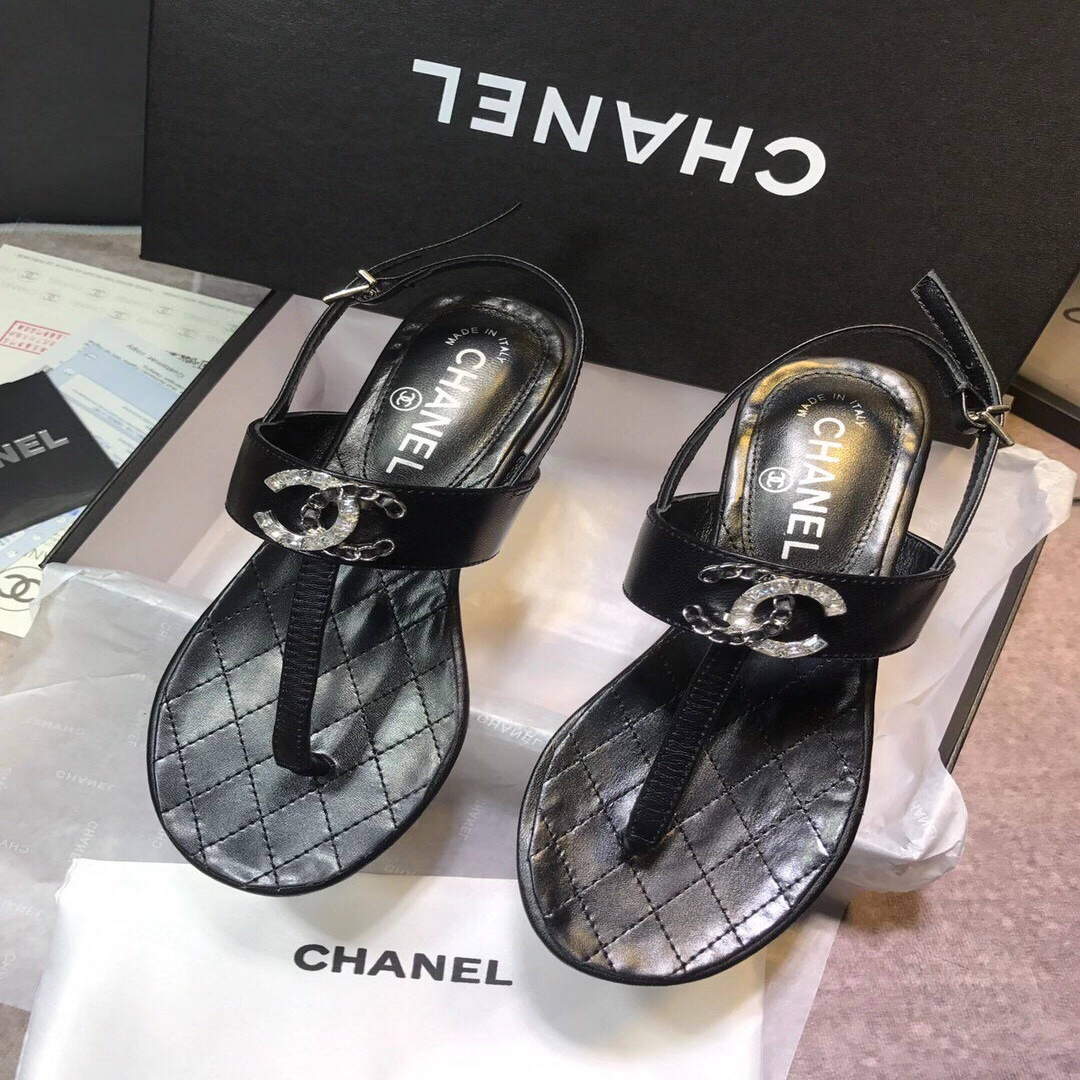 Chanel Women's Sandals Chanel Slippers Lambskin C90151 - 35 - View 1