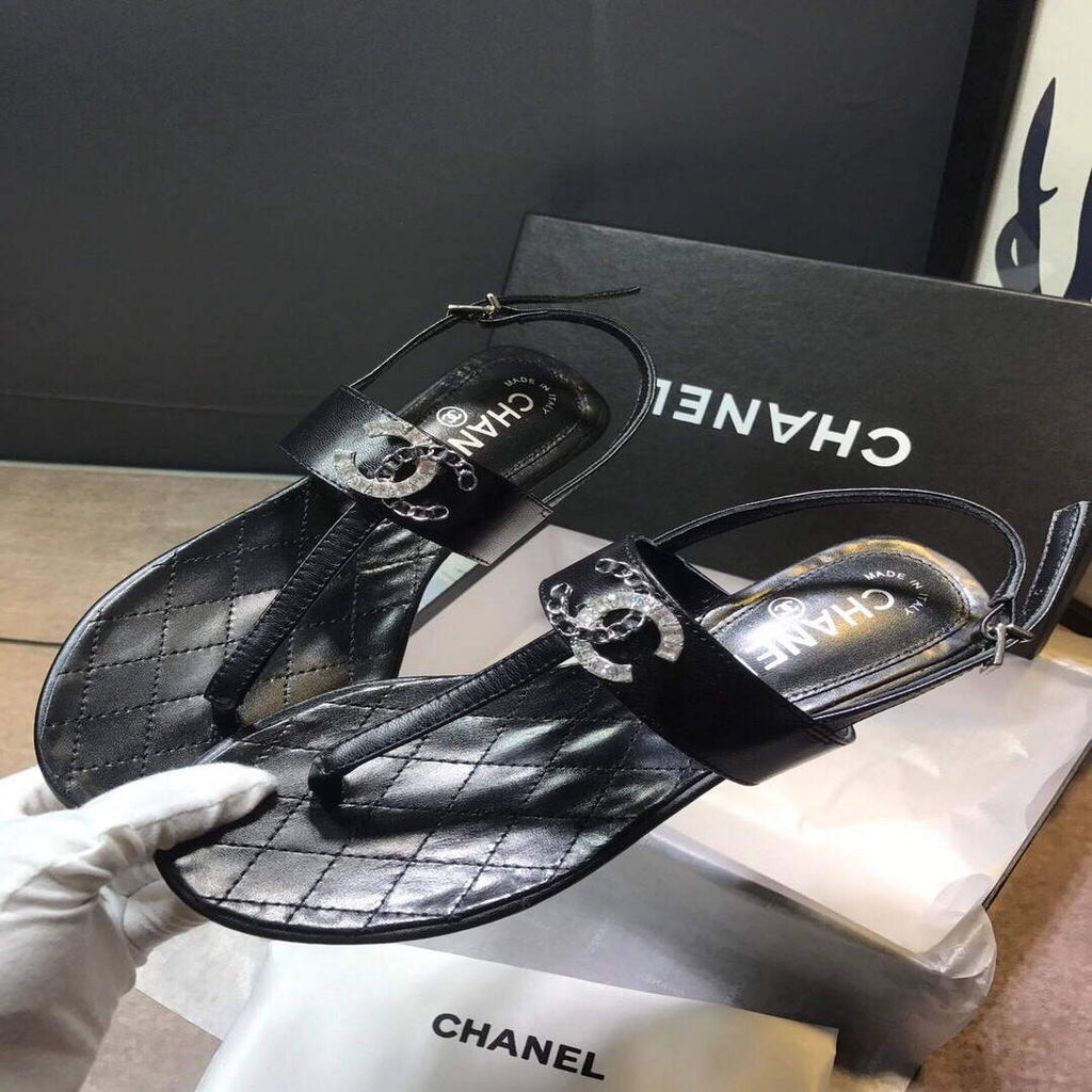 Chanel Women's Sandals Chanel Slippers Lambskin C90151