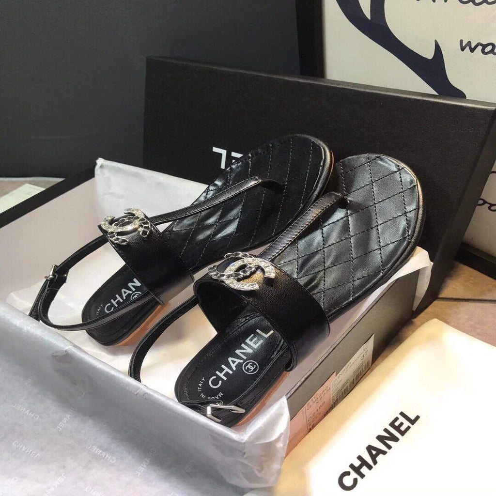 Chanel Women's Sandals Chanel Slippers Lambskin C90151