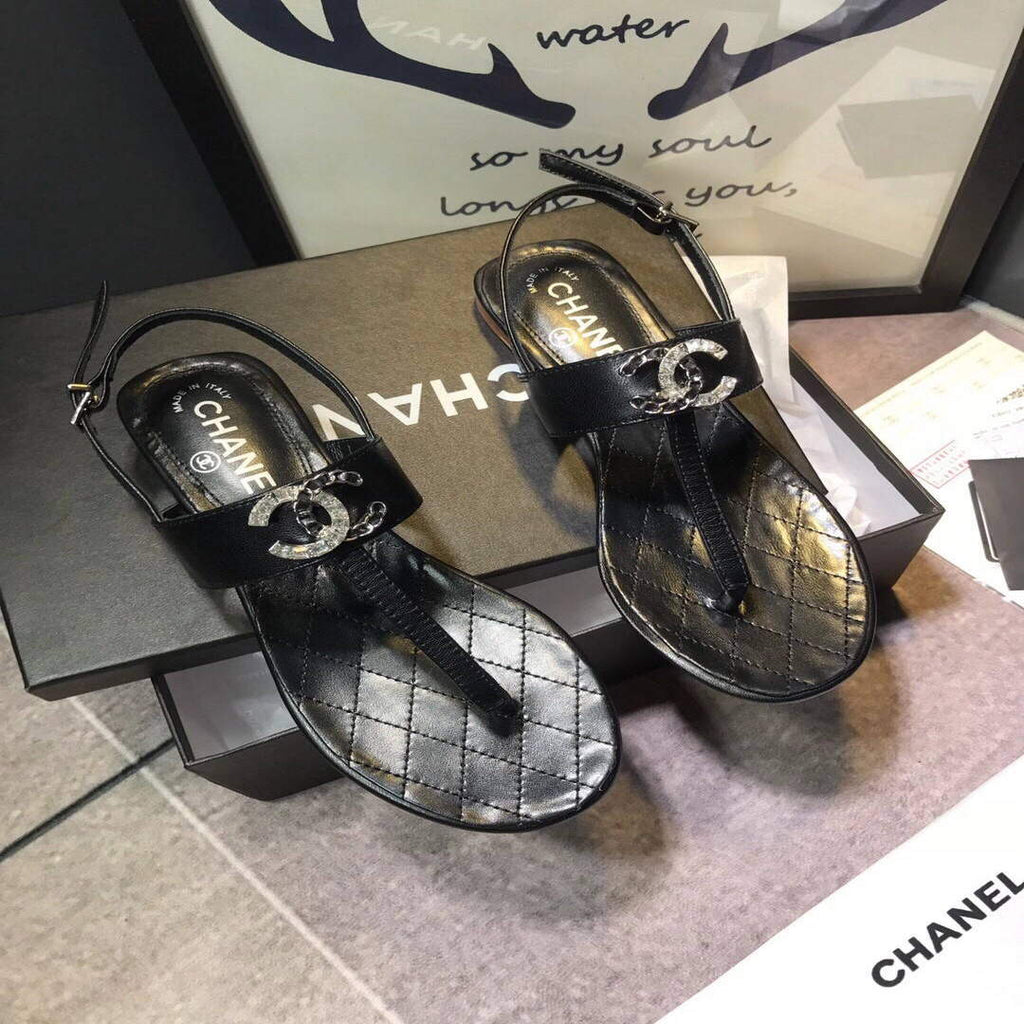 Chanel Women's Sandals Chanel Slippers Lambskin C90151