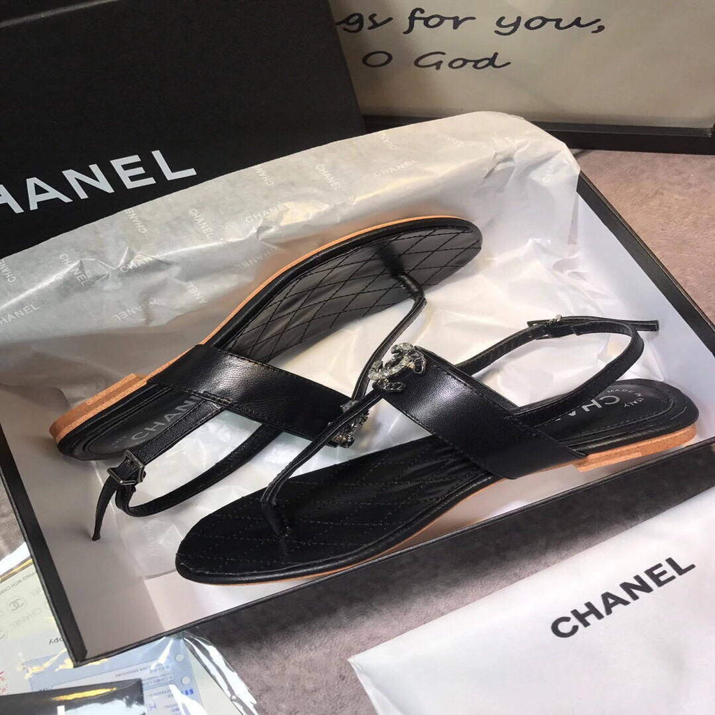 Chanel Women's Sandals Chanel Slippers Lambskin C90151