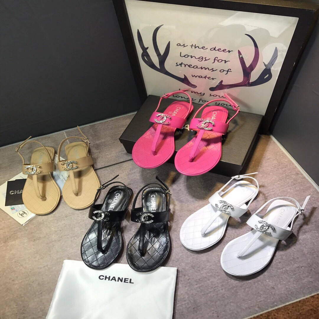 Chanel Women's Sandals Chanel Slippers Lambskin C90151