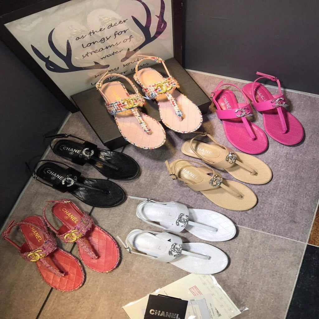 Chanel Women's Sandals Chanel Slippers Lambskin C90151
