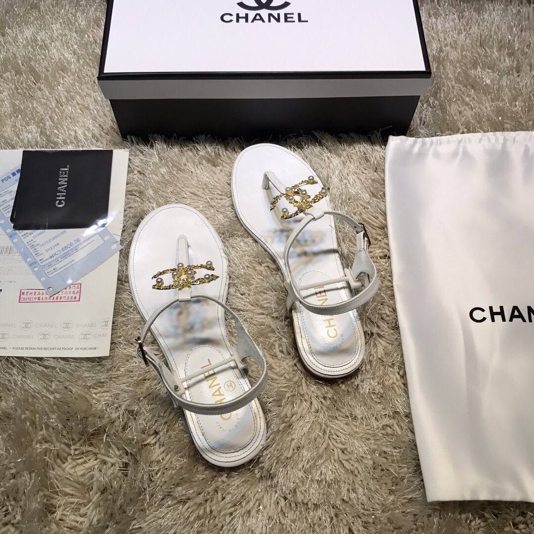 Chanel Women's Sandals Chanel Slippers Lambskin C90152