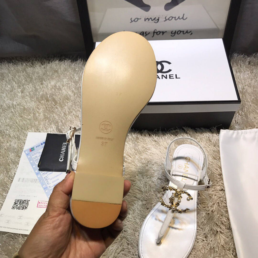 Chanel Women's Sandals Chanel Slippers Lambskin C90152
