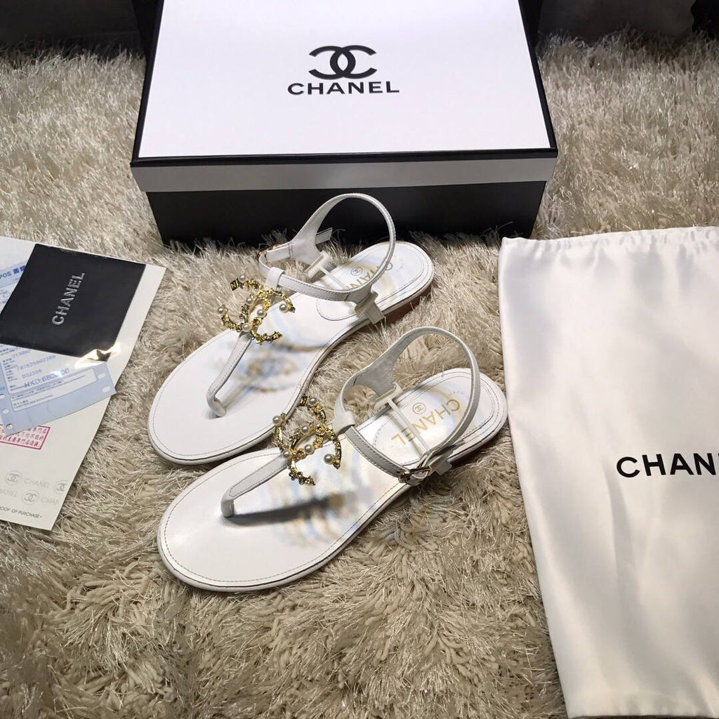 Chanel Women's Sandals Chanel Slippers Lambskin C90152