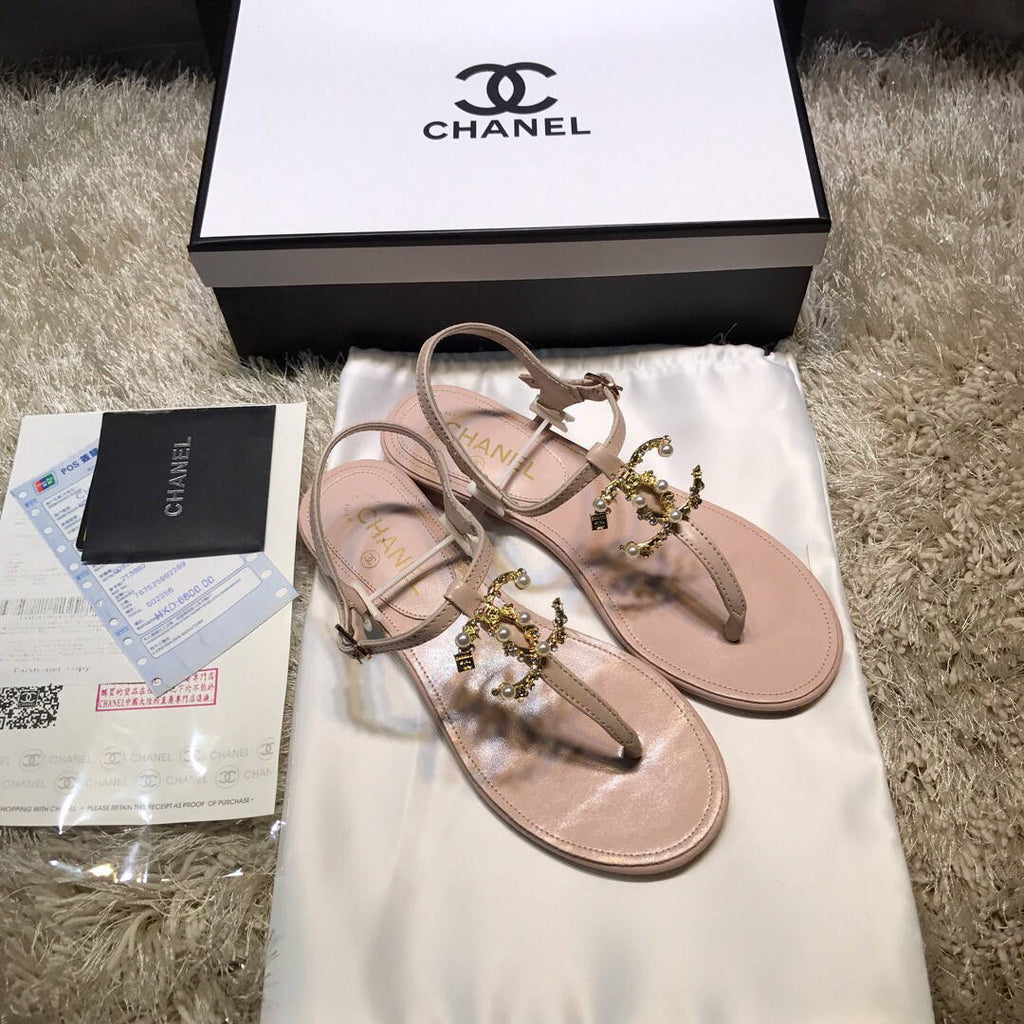 Chanel Women's Sandals Chanel Slippers Lambskin C90153