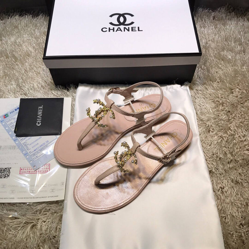 Chanel Women's Sandals Chanel Slippers Lambskin C90153