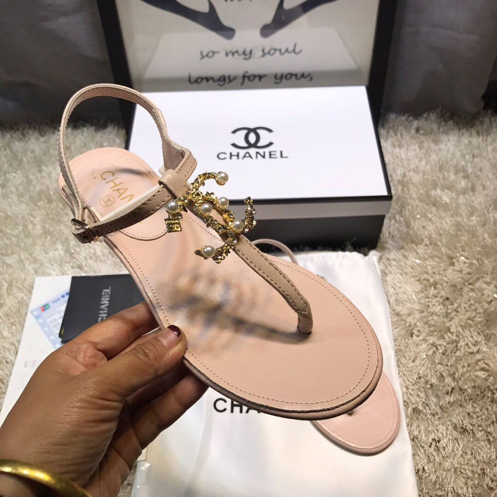 Chanel Women's Sandals Chanel Slippers Lambskin C90153