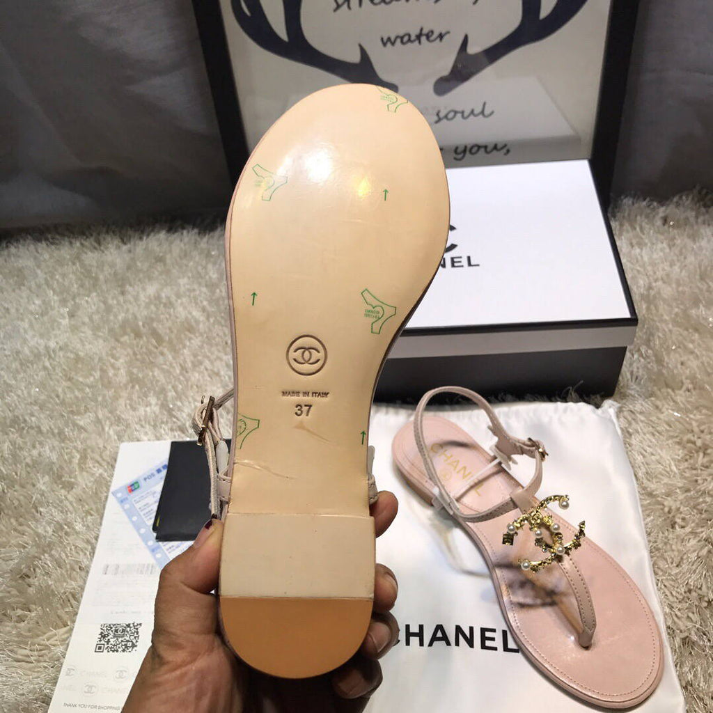 Chanel Women's Sandals Chanel Slippers Lambskin C90153