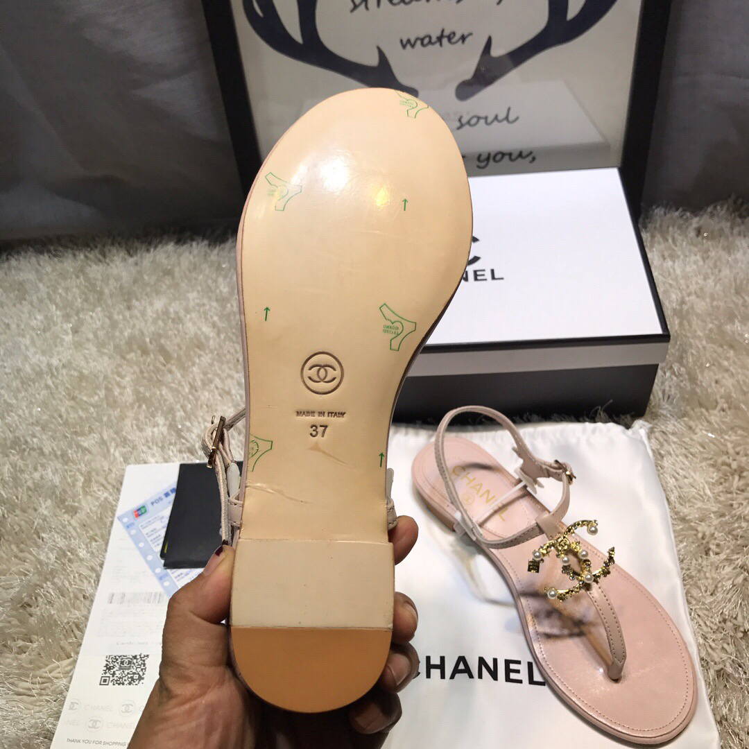 Chanel Women's Sandals Chanel Slippers Lambskin C90153