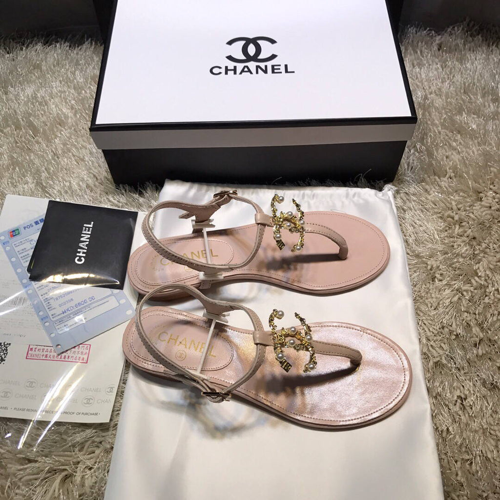 Chanel Women's Sandals Chanel Slippers Lambskin C90153