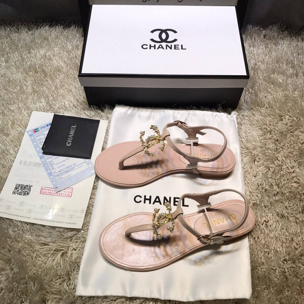 Chanel Women's Sandals Chanel Slippers Lambskin C90153
