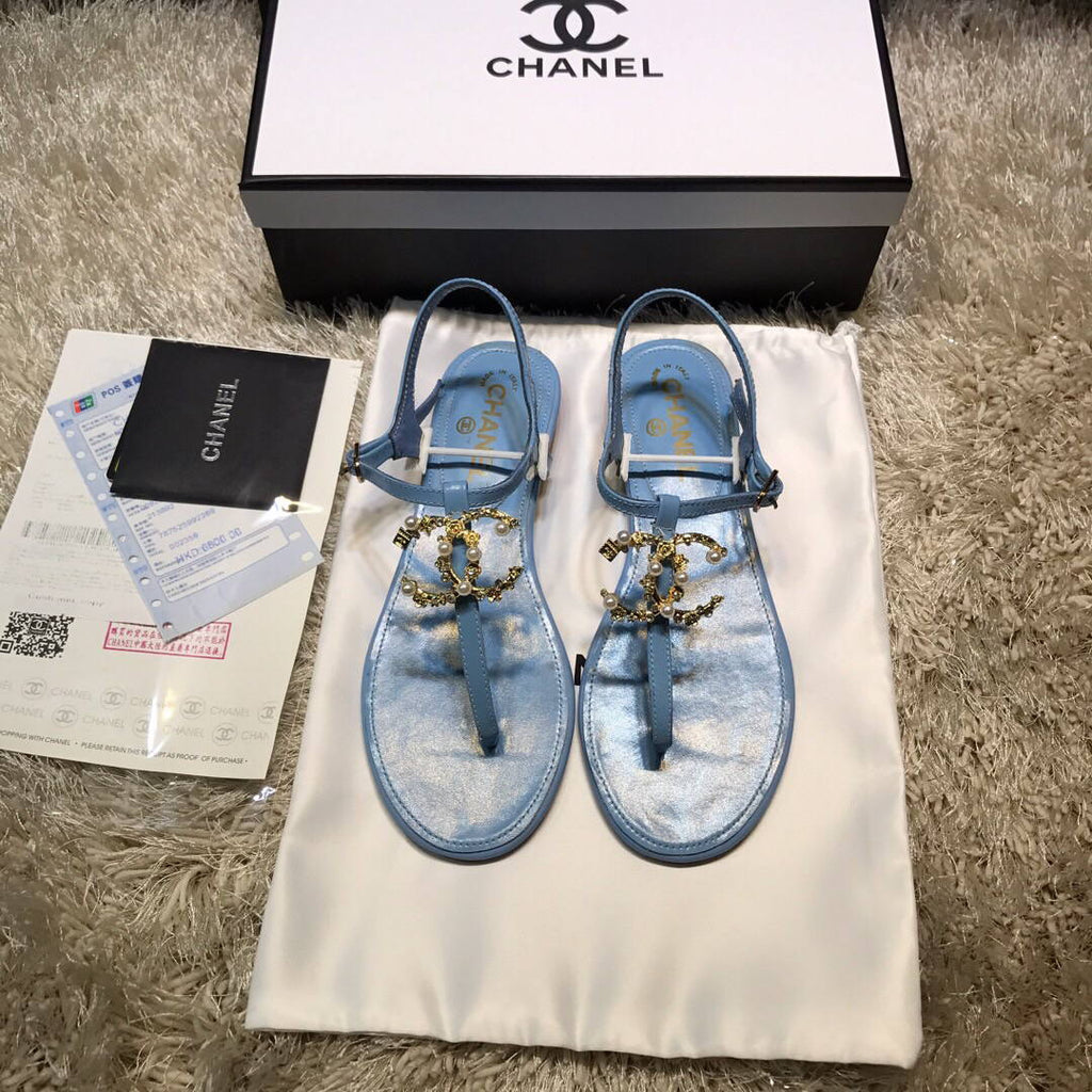 Chanel Women's Sandals Chanel Slippers Lambskin C90154