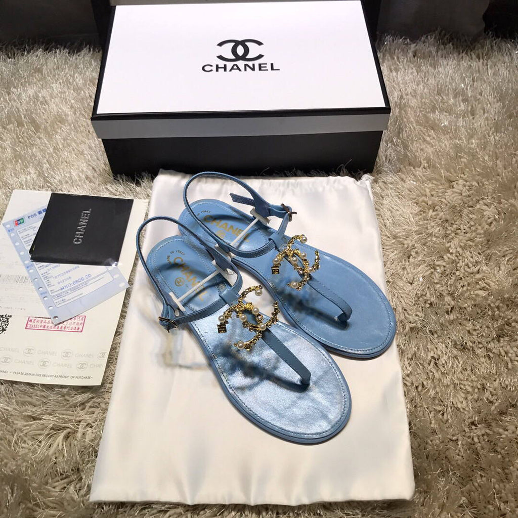 Chanel Women's Sandals Chanel Slippers Lambskin C90154