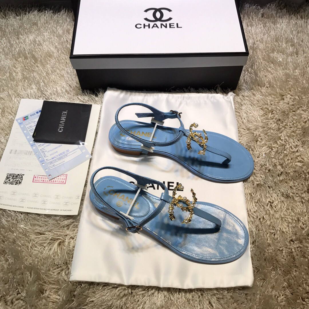 Chanel Women's Sandals Chanel Slippers Lambskin C90154