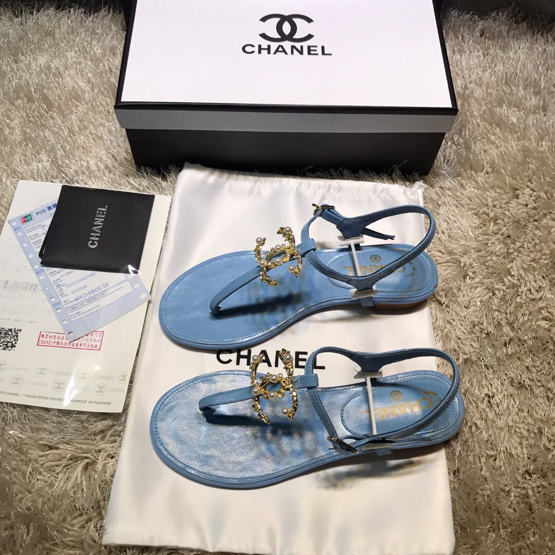 Chanel Women's Sandals Chanel Slippers Lambskin C90154