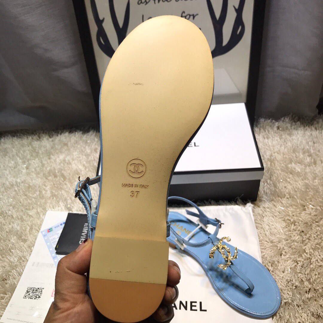 Chanel Women's Sandals Chanel Slippers Lambskin C90154