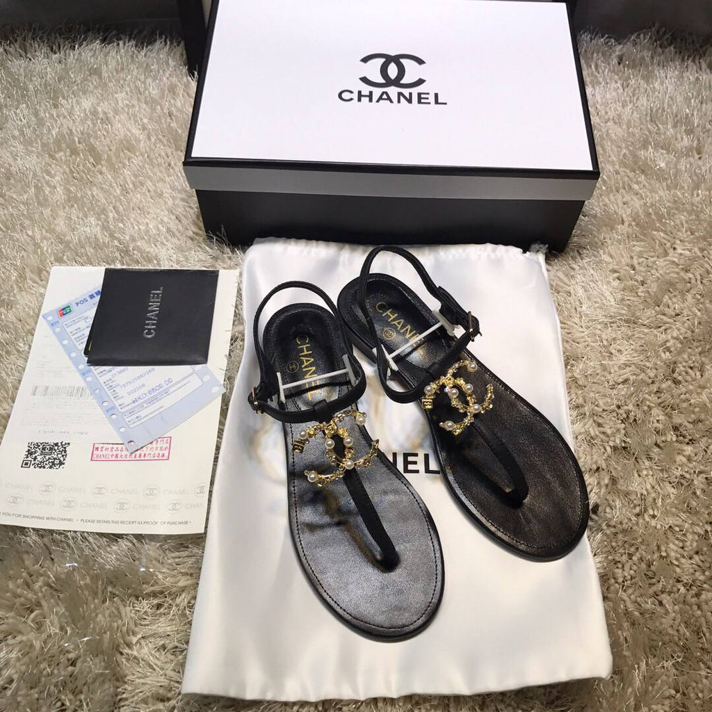 Chanel Women's Sandals Chanel Slippers Lambskin C90155