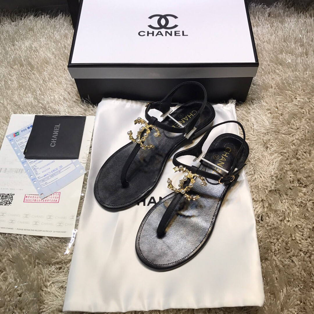Chanel Women's Sandals Chanel Slippers Lambskin C90155