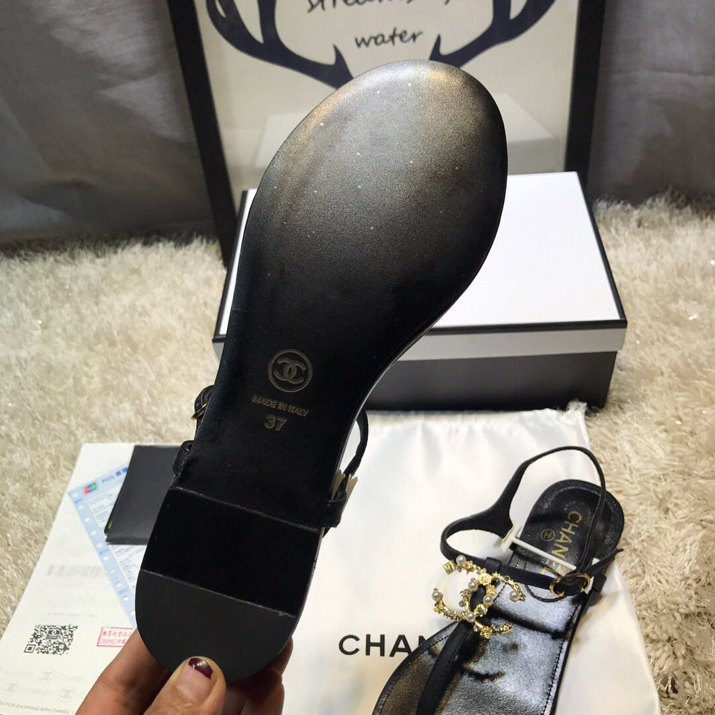 Chanel Women's Sandals Chanel Slippers Lambskin C90155